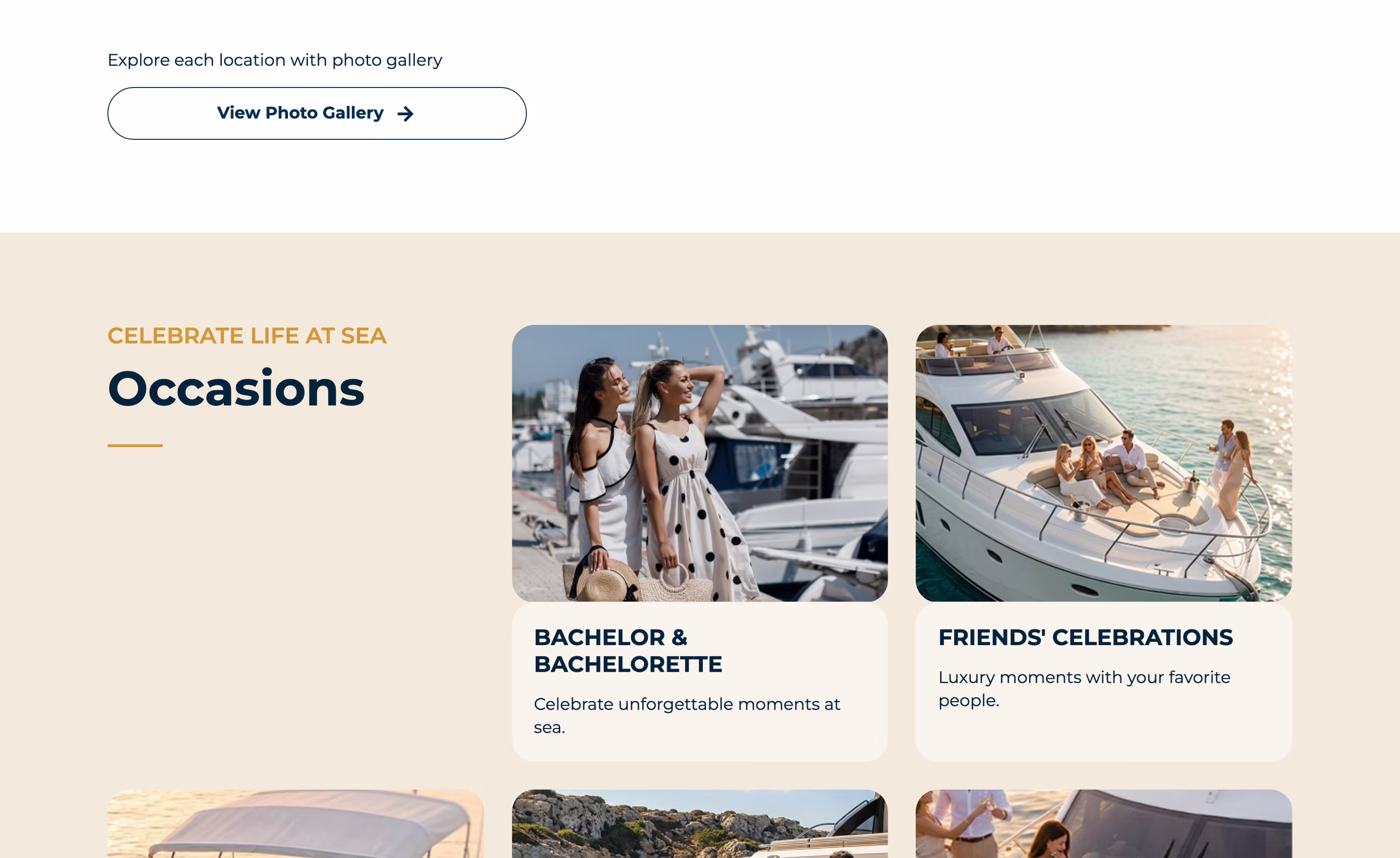 Luxury Yacht Charter Website — screen