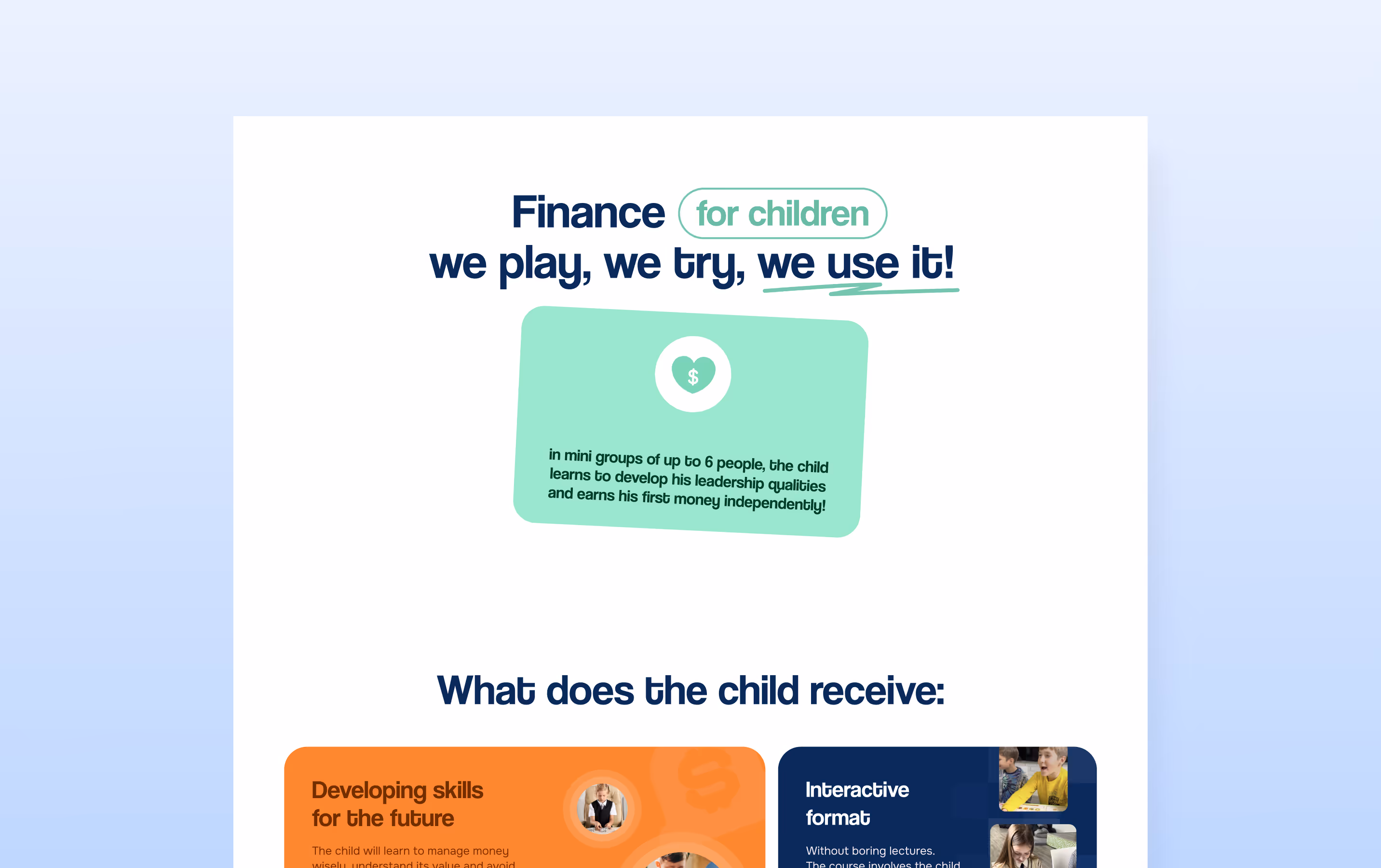Financial Literacy School Landing Page — screen 6