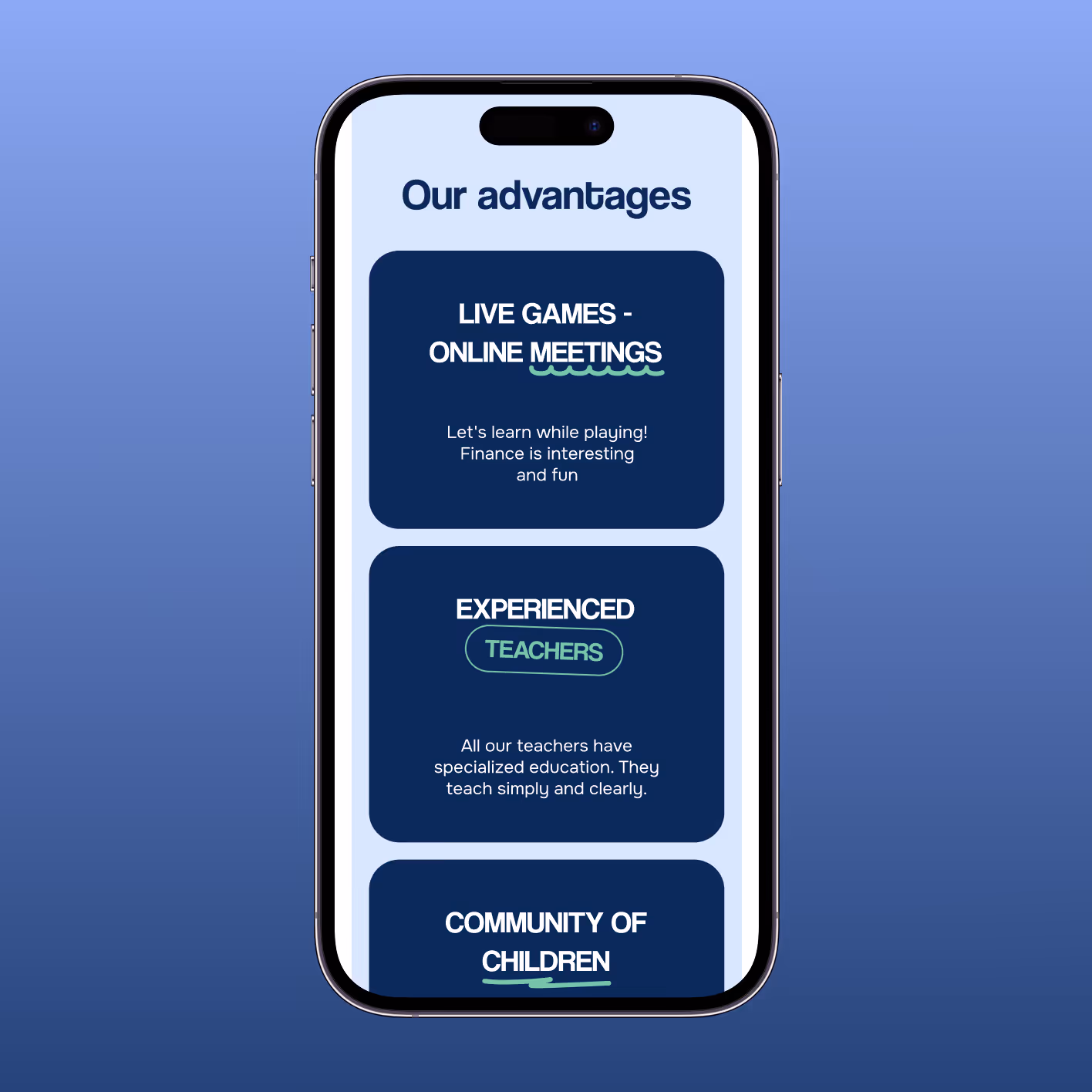 Financial Literacy School Landing Page — screen 11