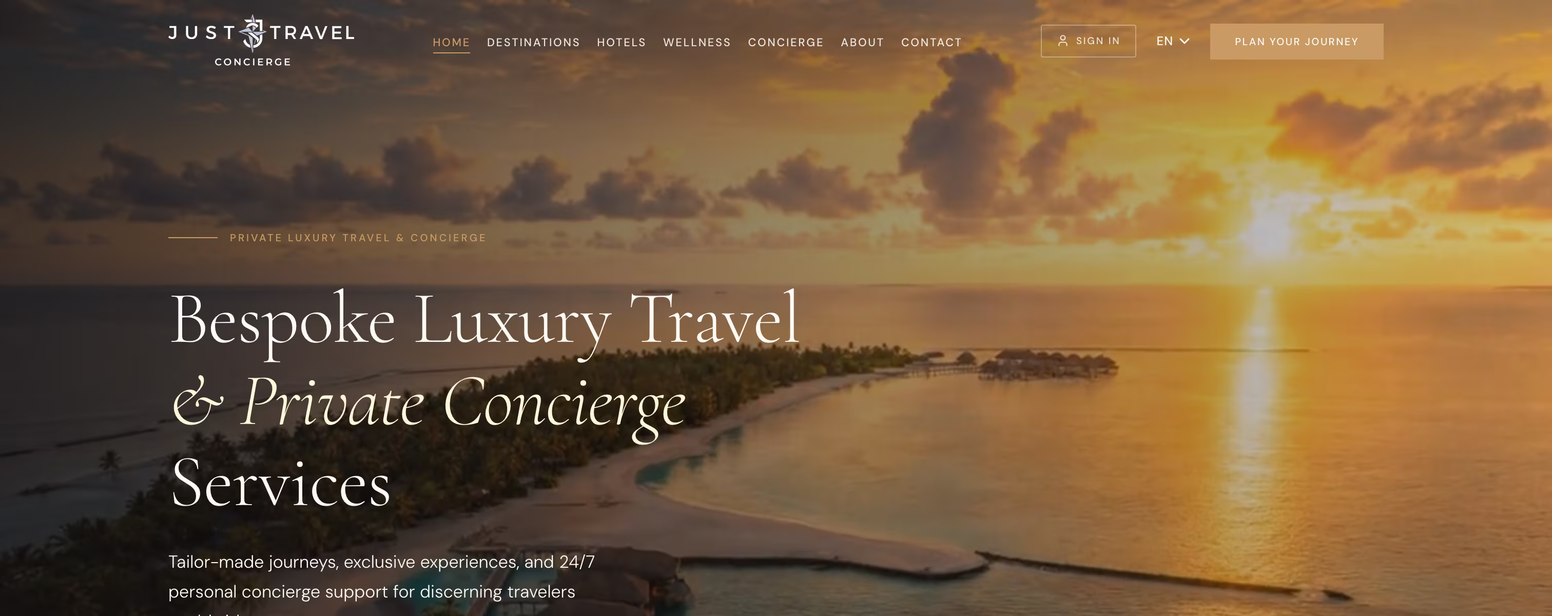 Luxury Travel Concierge Website — hero