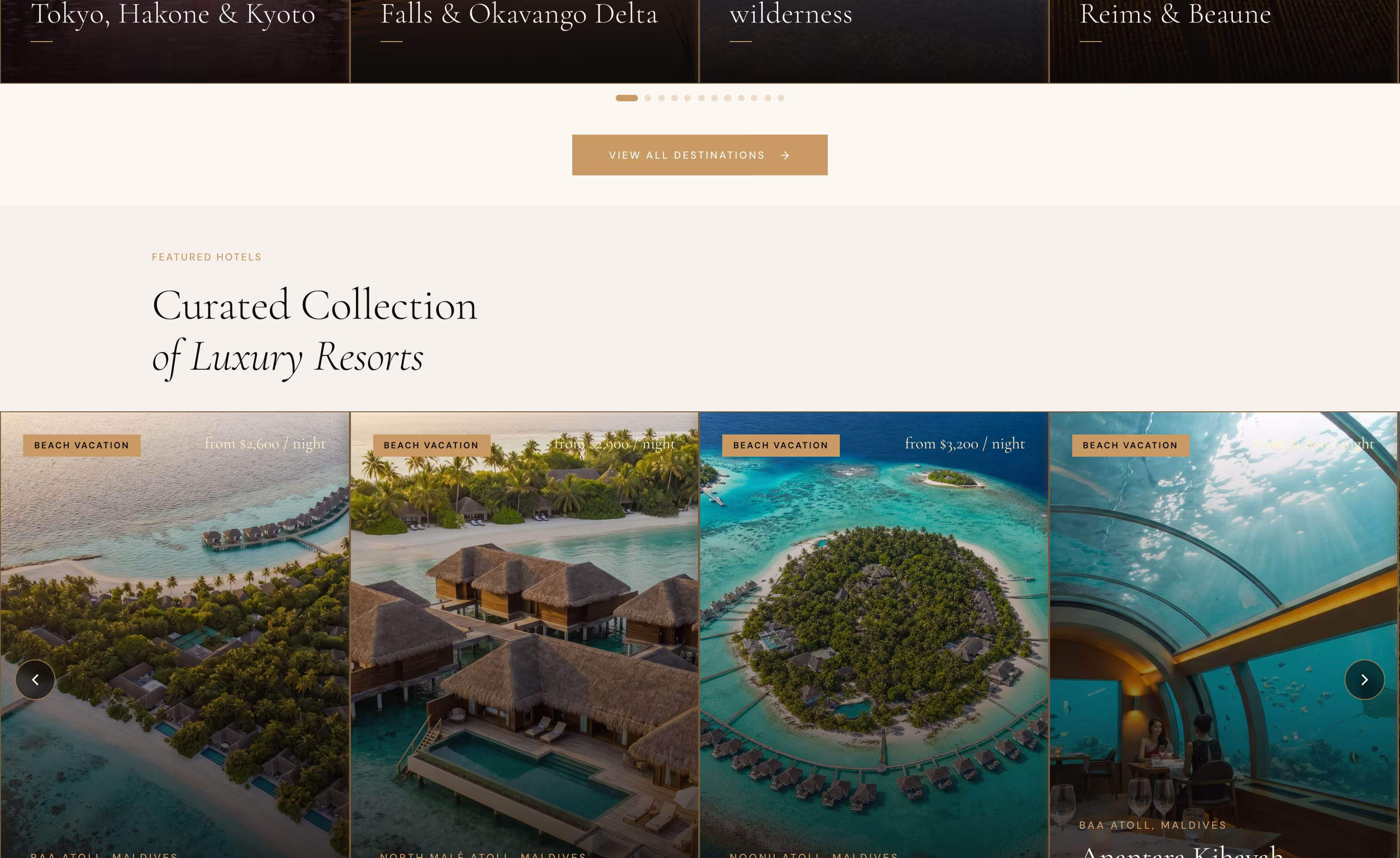 Luxury Travel Concierge Website — screen