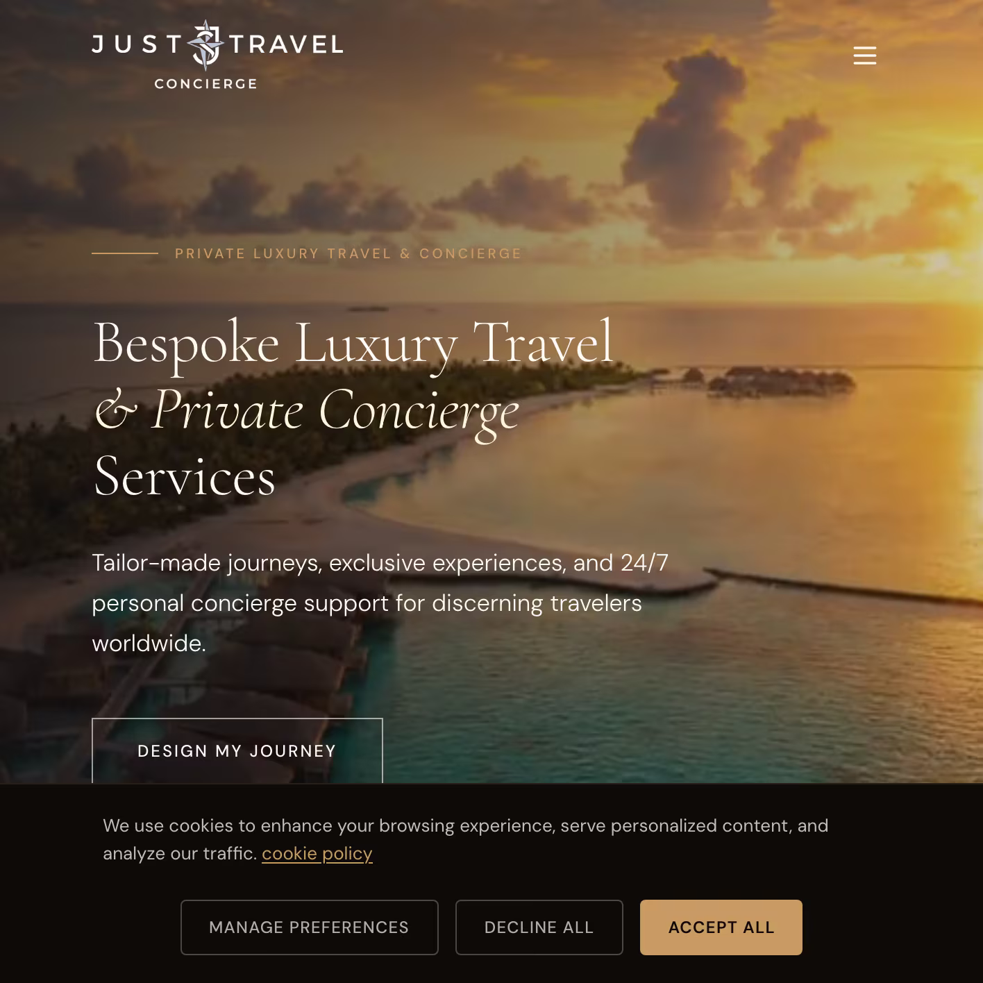 Luxury Travel Concierge Website — mobile view