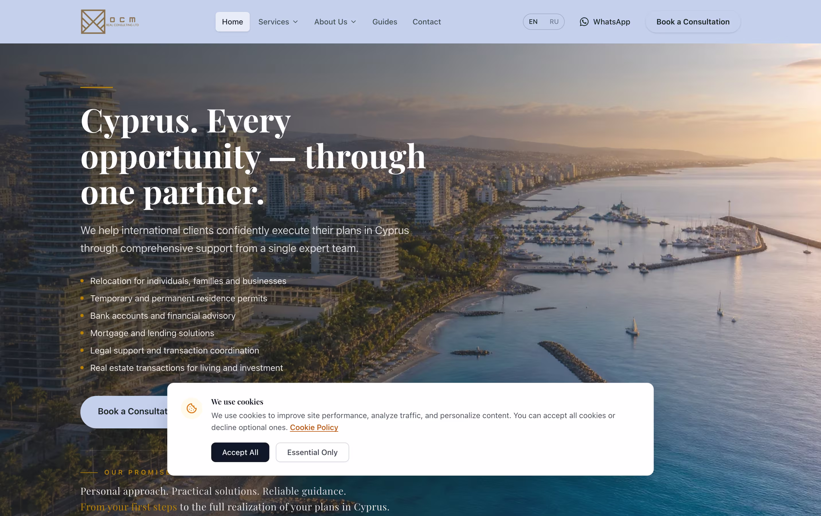 Relocation & Property Consulting Website — screen