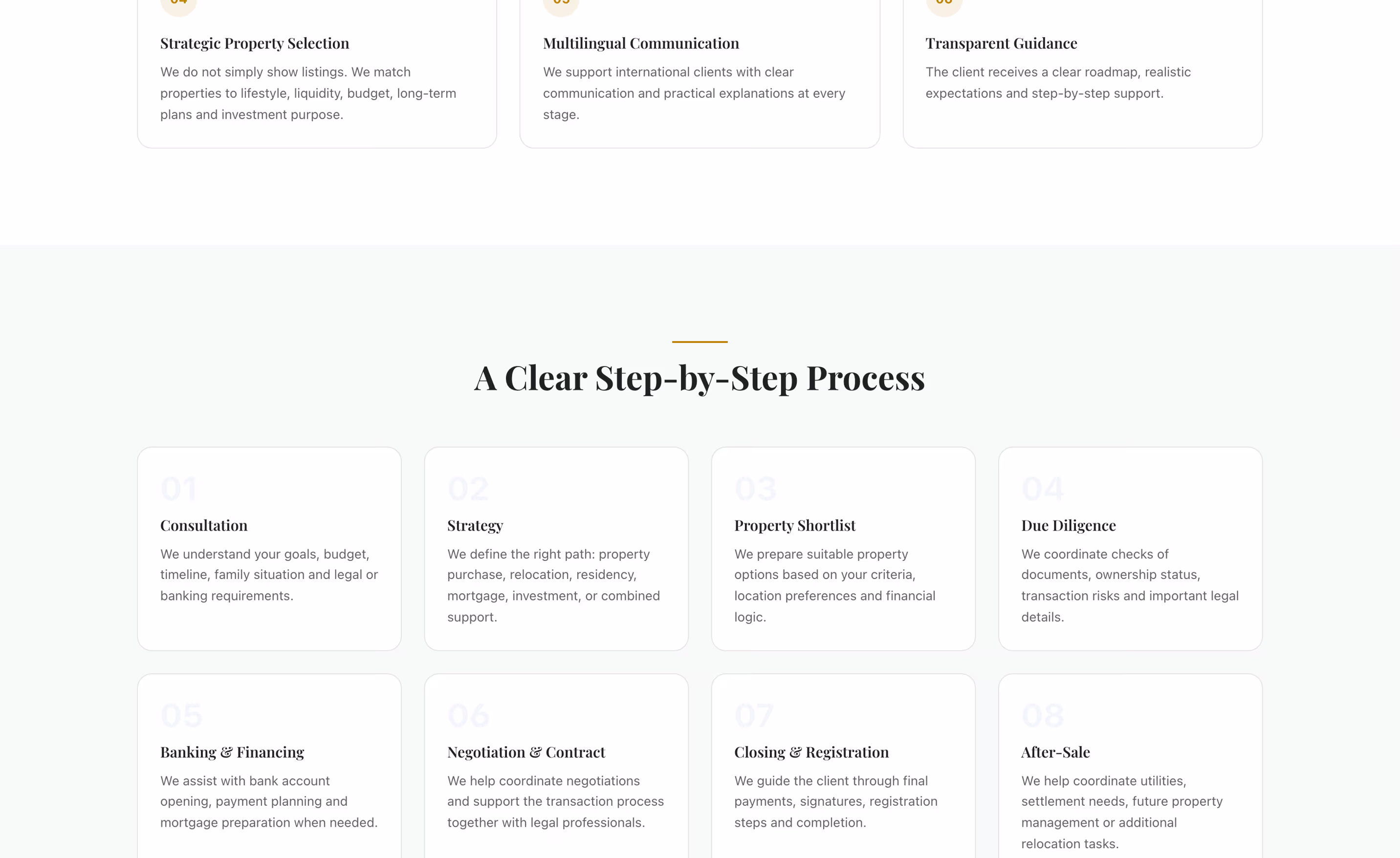 Relocation & Property Consulting Website — screen