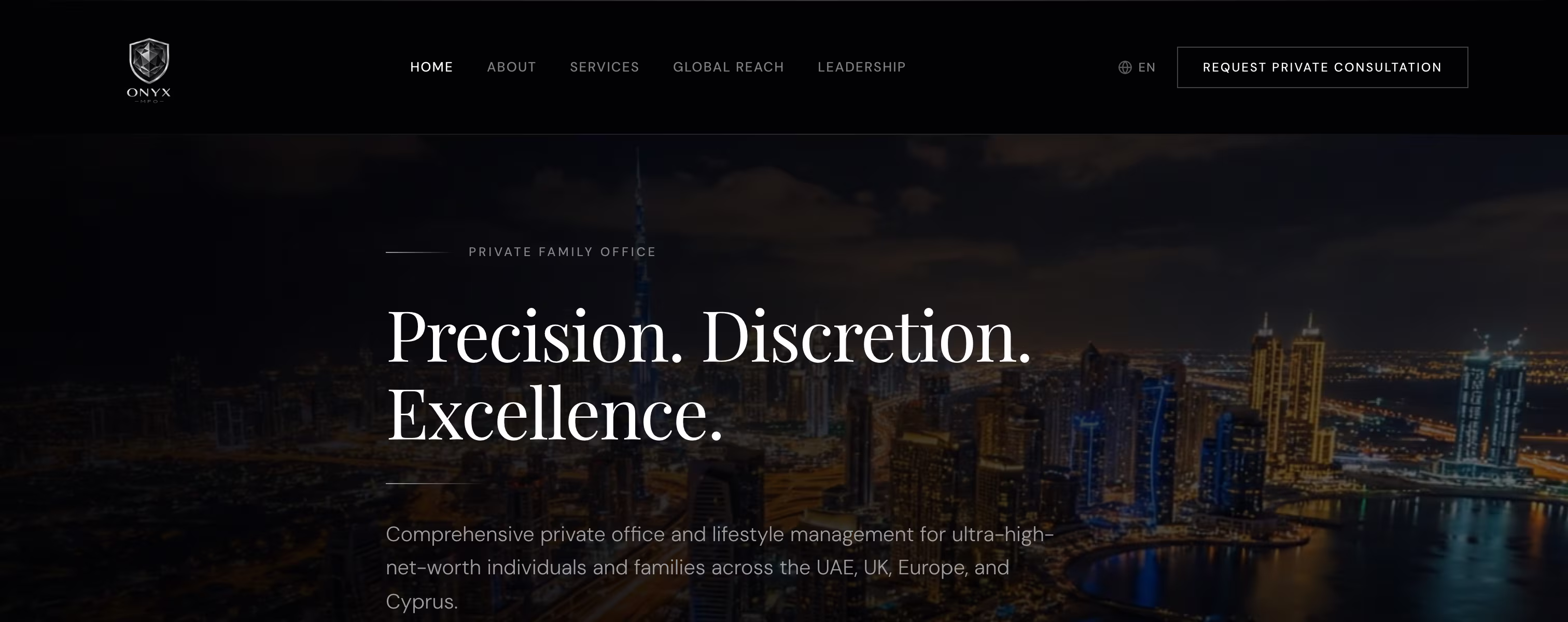 Private Family Office Website — hero