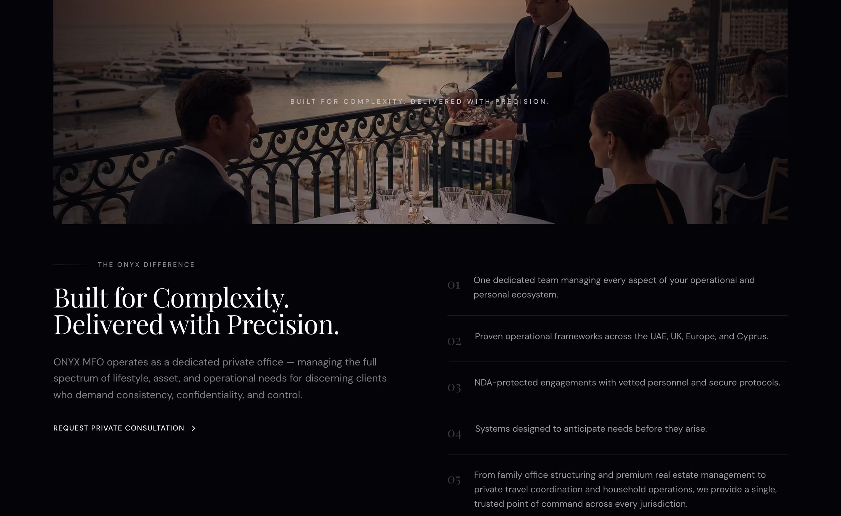 Private Family Office Website — screen